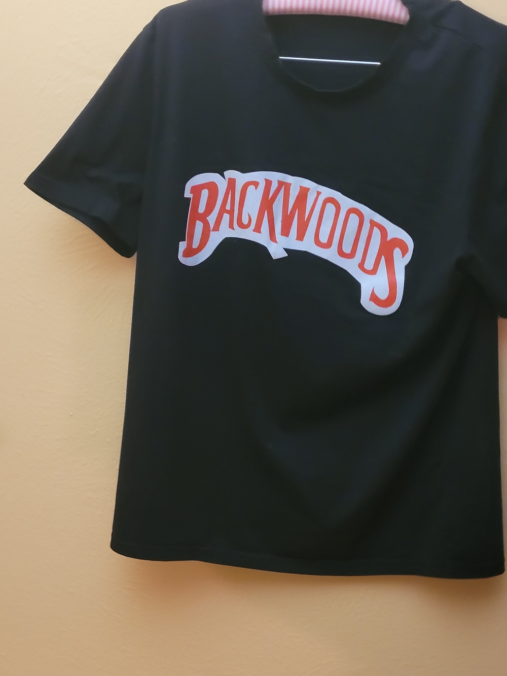 Backwoods Black Graphic Tee with Red Logo